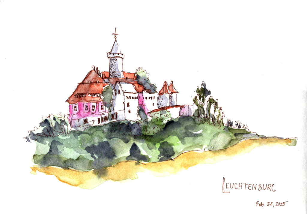 castle hike sketch of the leuchtenburg castle