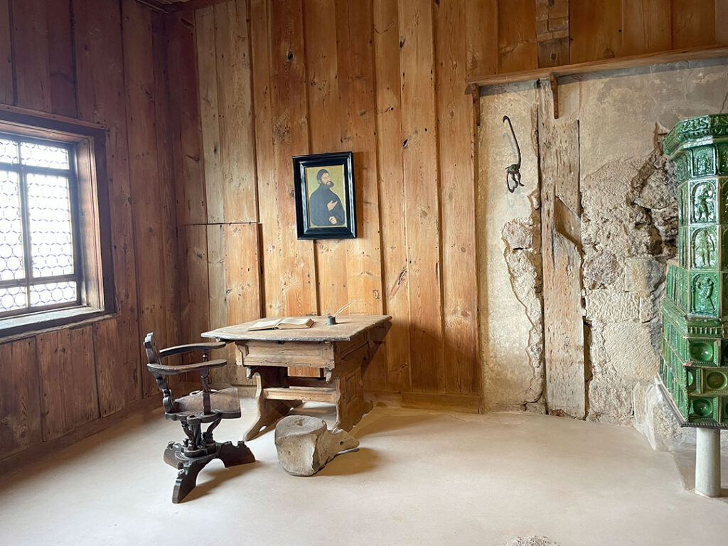 Martin Luther's study in the Wartburg castle.